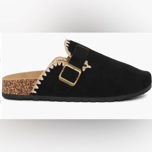 Black Suede Slip-On Clogs